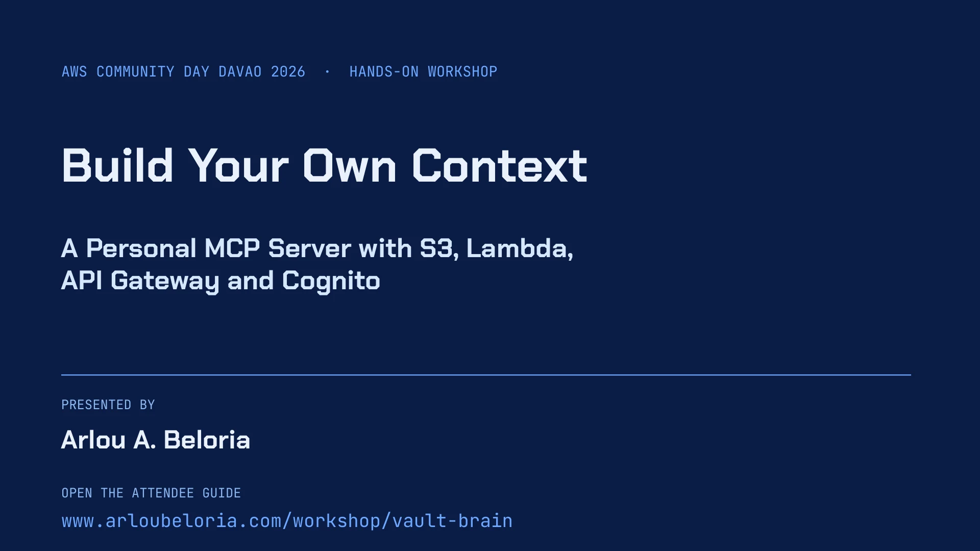 Slide 1 of 23: Build Your Own Context